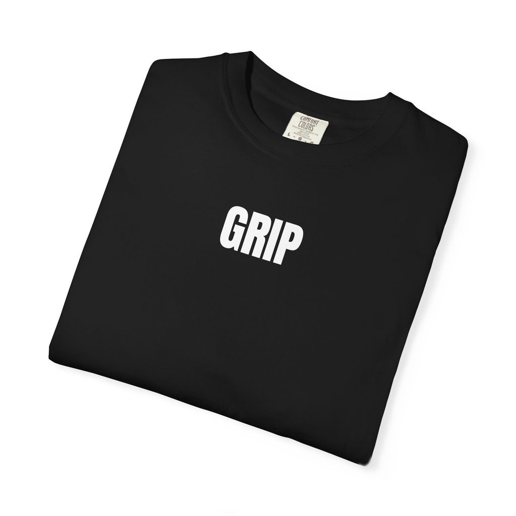 GRIP Graphic T-Shirt — Minimal Logo Tee (Front "GRIP", Small Back Text) — Casual Streetwear