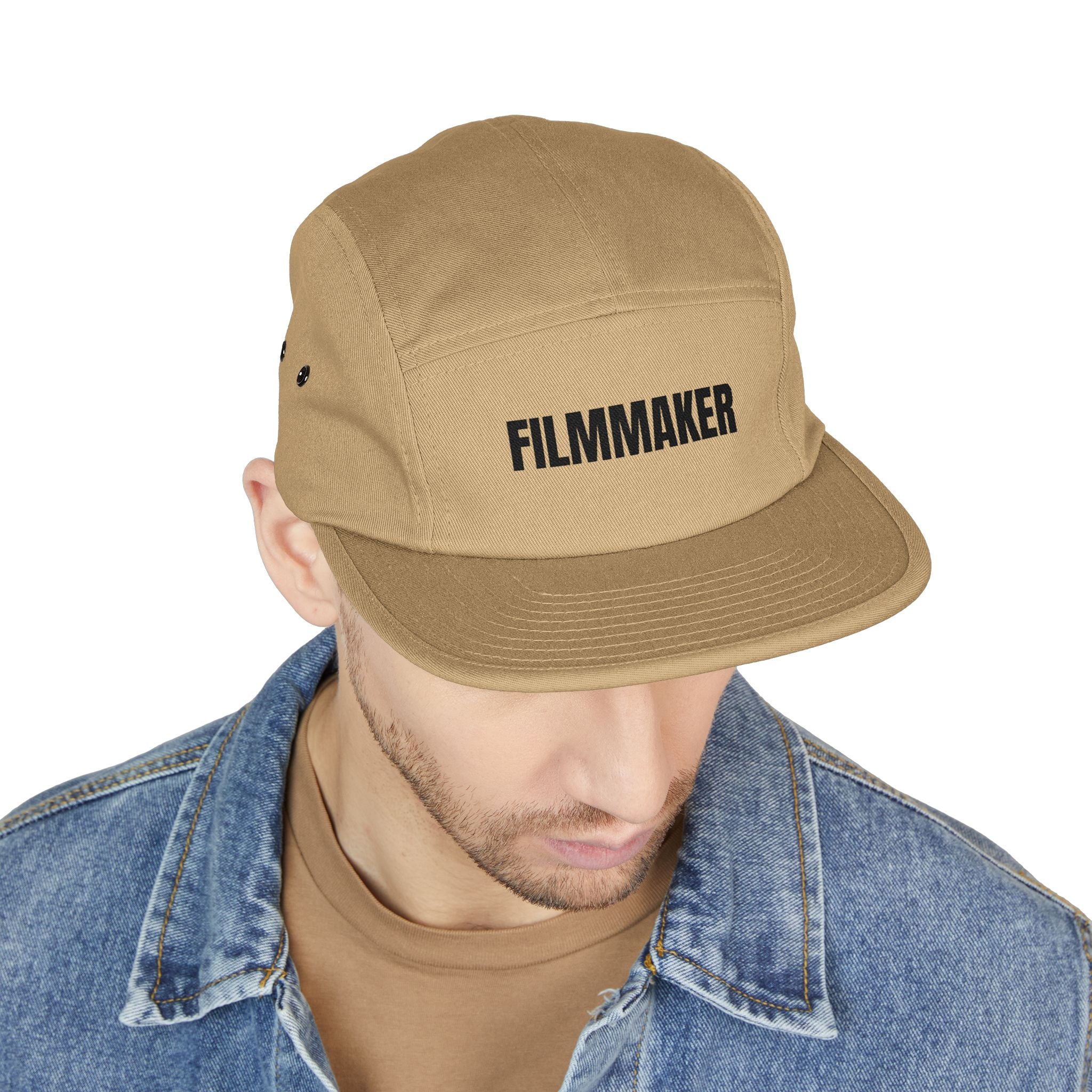 Filmmaker Embroidered 5-Panel Cap — Minimalist Crew Hat for Directors & Creators