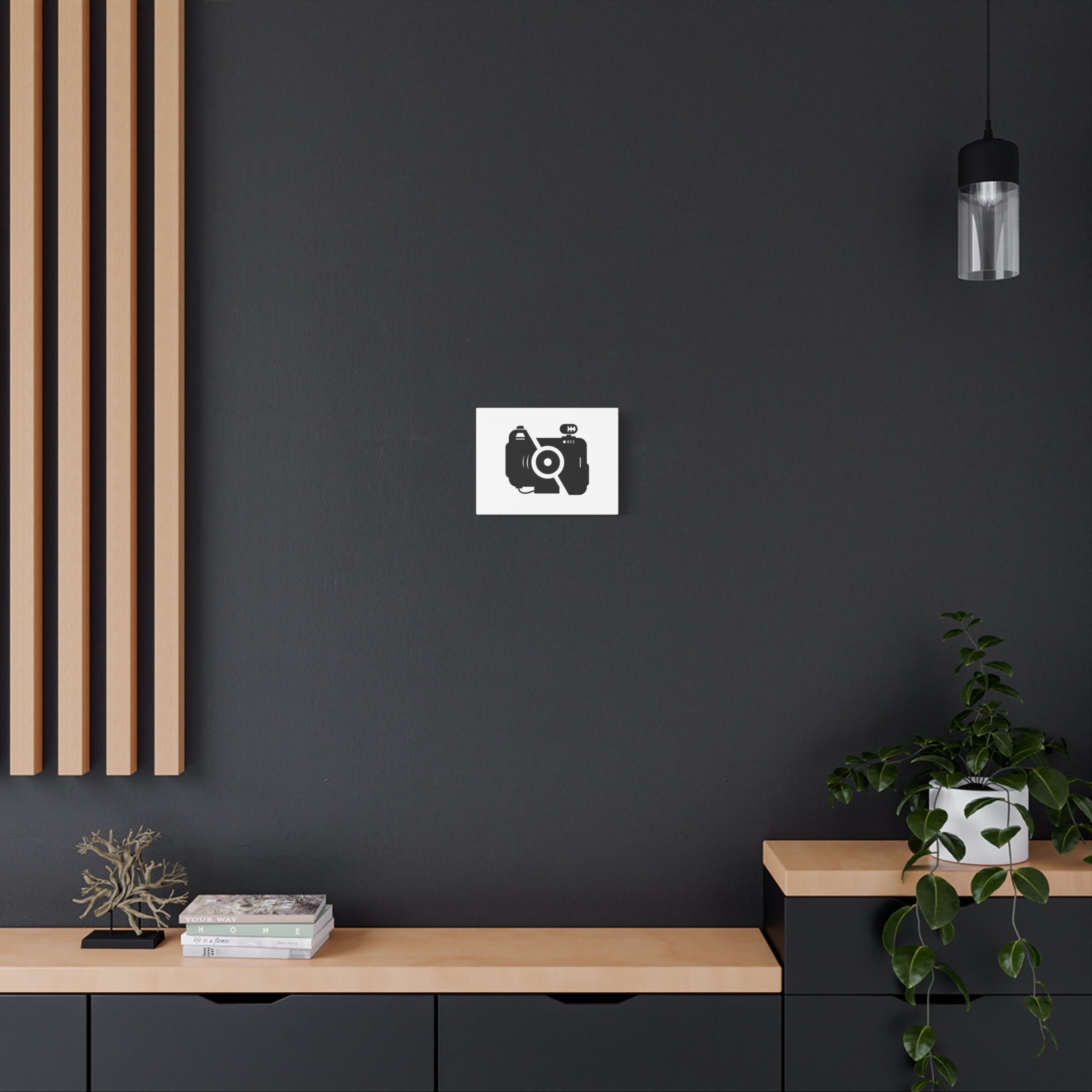 Camera Icon Matte Canvas Print — Minimalist Photography Wall Art