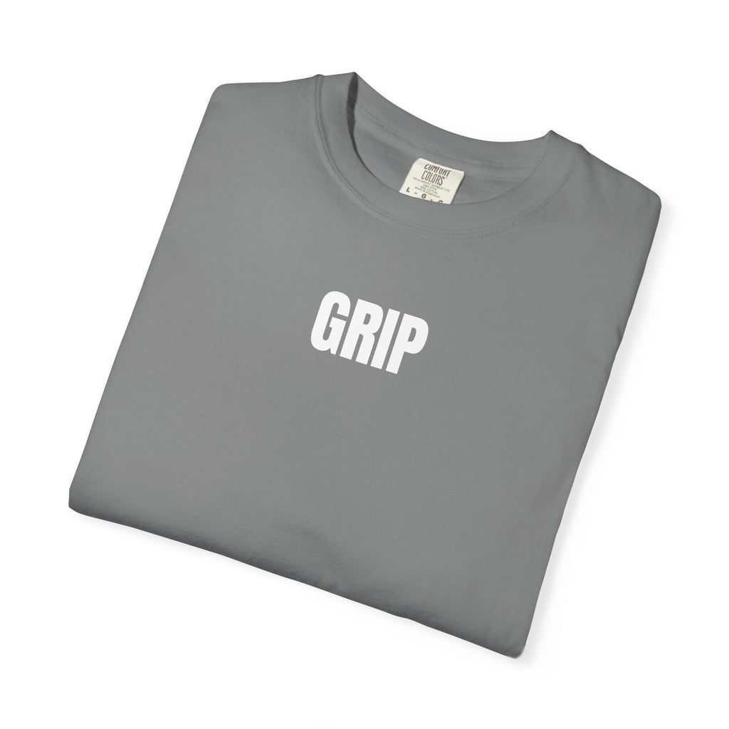 GRIP Graphic T-Shirt — Minimal Logo Tee (Front "GRIP", Small Back Text) — Casual Streetwear
