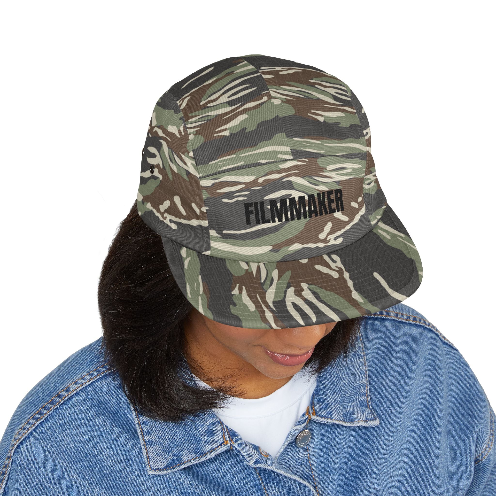 Filmmaker Embroidered 5-Panel Cap — Minimalist Crew Hat for Directors & Creators