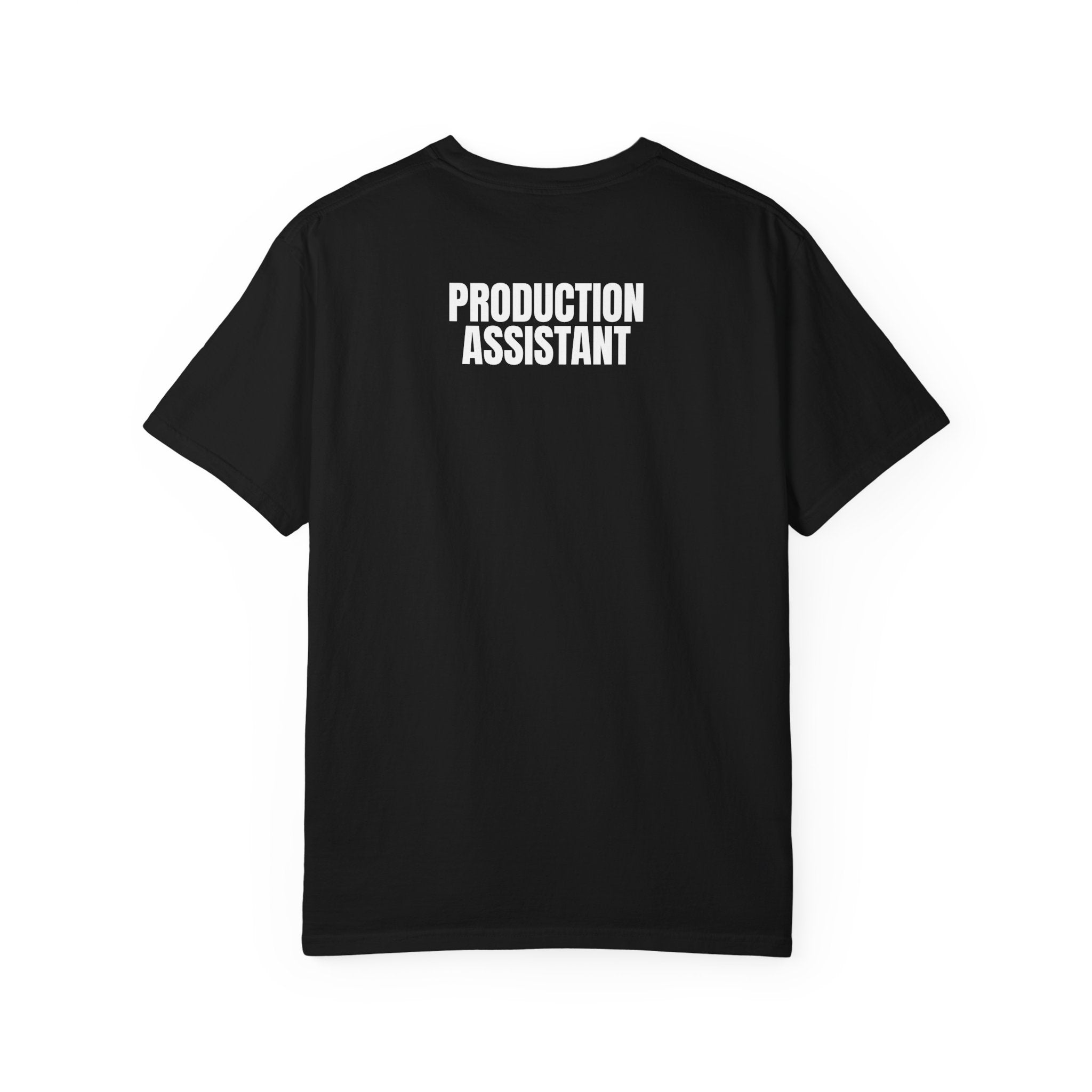 Production Assistant T-Shirt — 'PRODUCTION ASSISTANT' Front Print with Small 'PA' Back