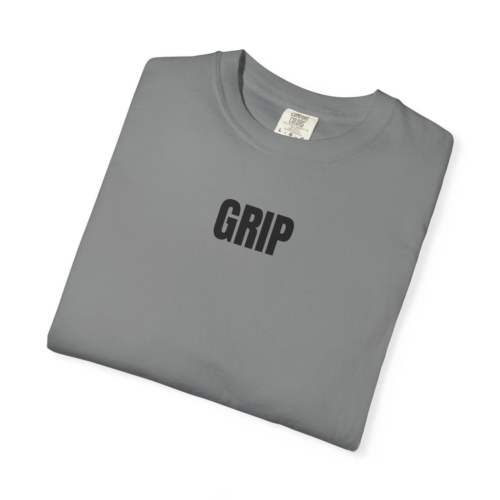 Grip Minimalist T-Shirt — Small Front Logo, Back Microbrand Text