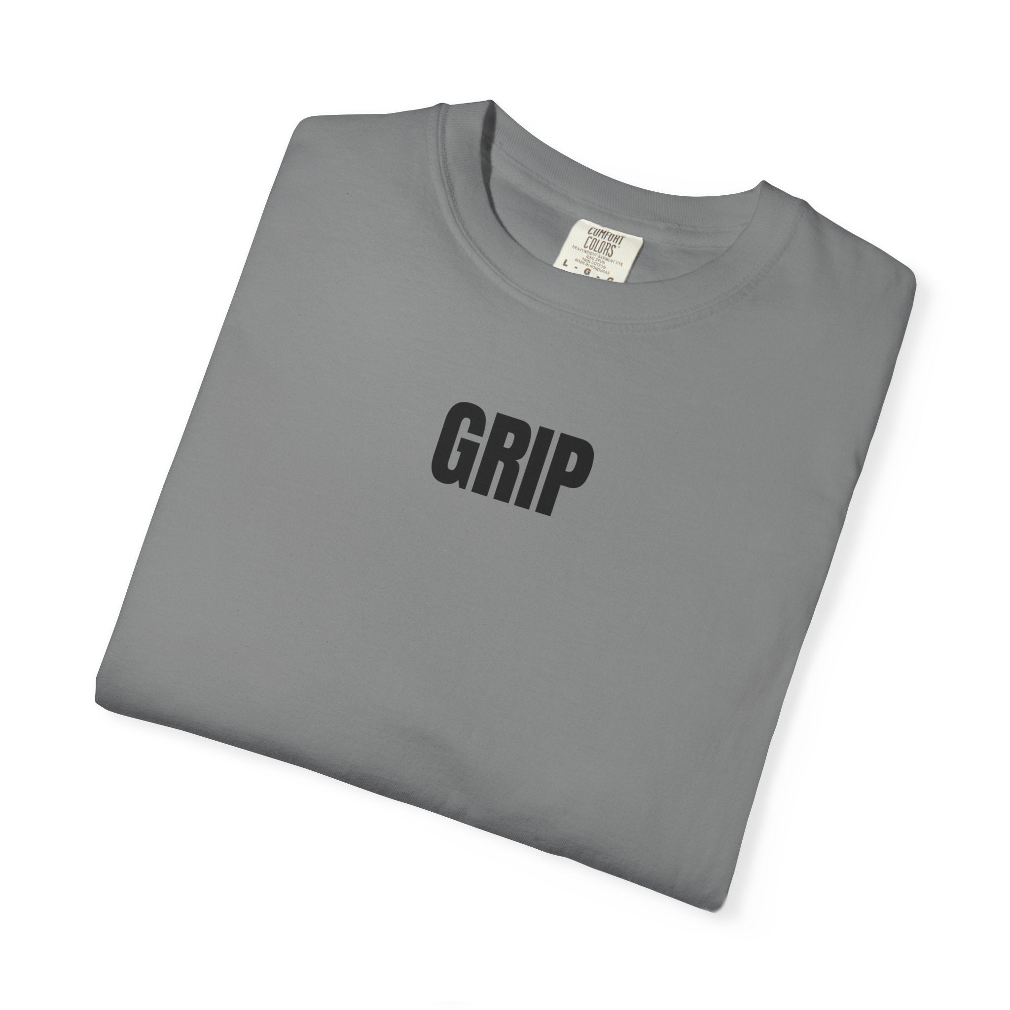 Grip Minimalist T-Shirt — Small Front Logo, Back Microbrand Text