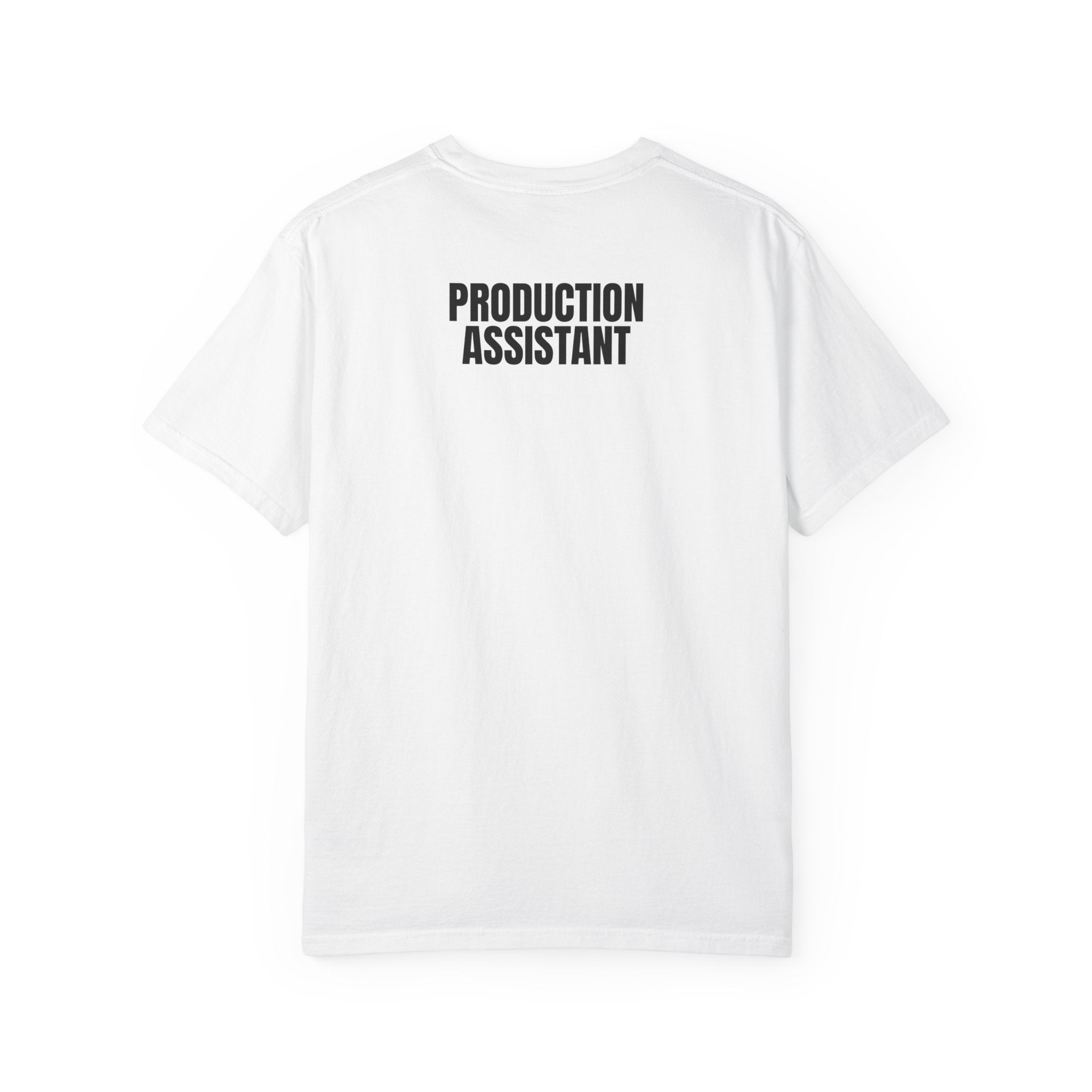 Production Assistant T-Shirt — 'PRODUCTION ASSISTANT' Front Print, Minimal Crew Tee