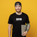 Editor T-Shirt — Minimalist White Tee for Writers & Editors