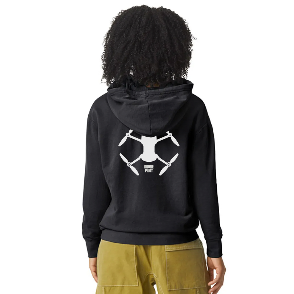 Drone Pilot Hoodie — Minimal Drone Graphic Hooded Sweatshirt