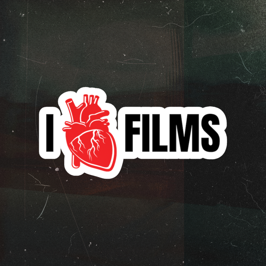 I Heart Films Vinyl Sticker — Kiss-Cut Red Anatomical Heart Decal for Laptops, Cameras & Water Bottles