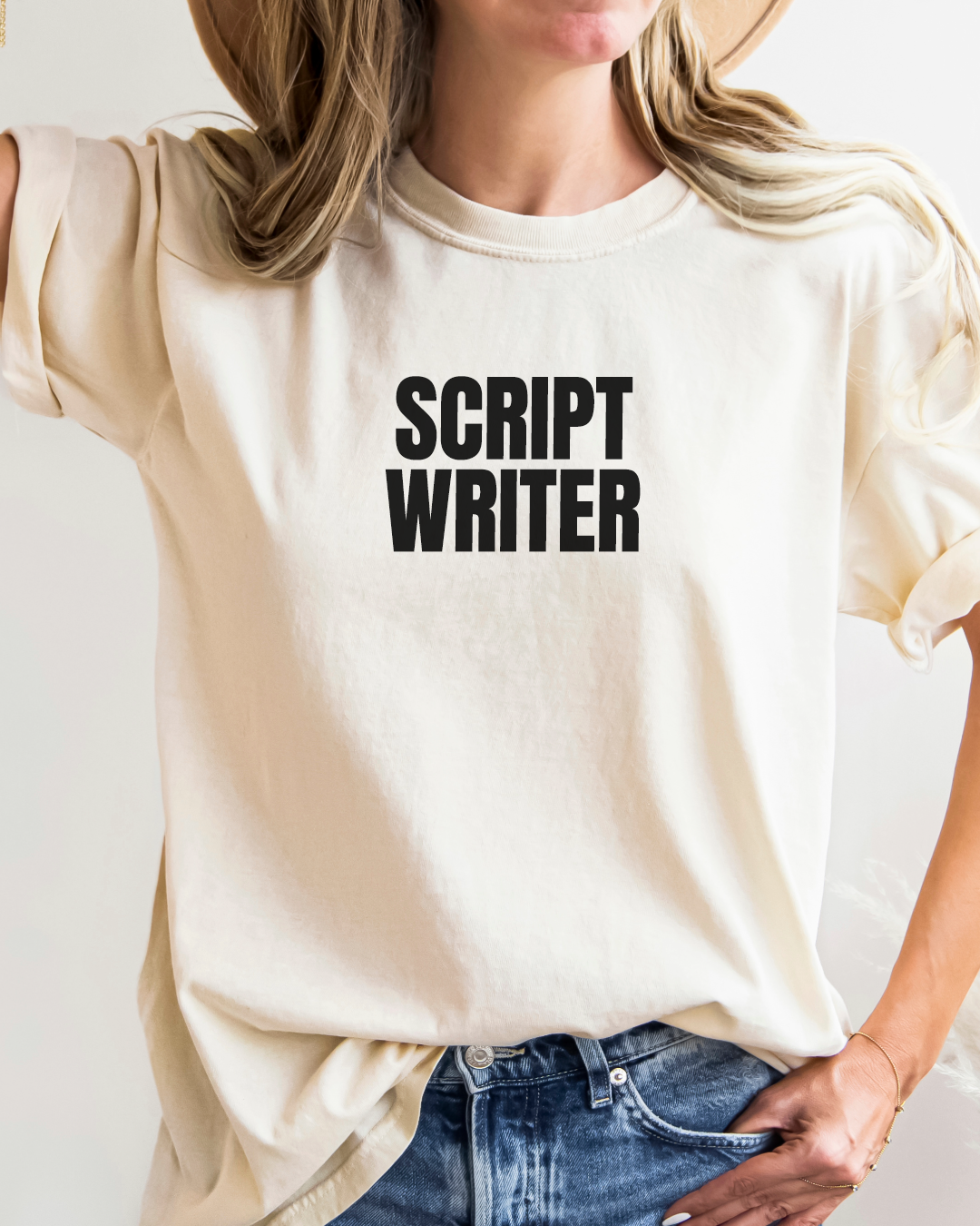 Script Writer T-Shirt — Minimal Typewriter Tee for Screenwriters & Authors
