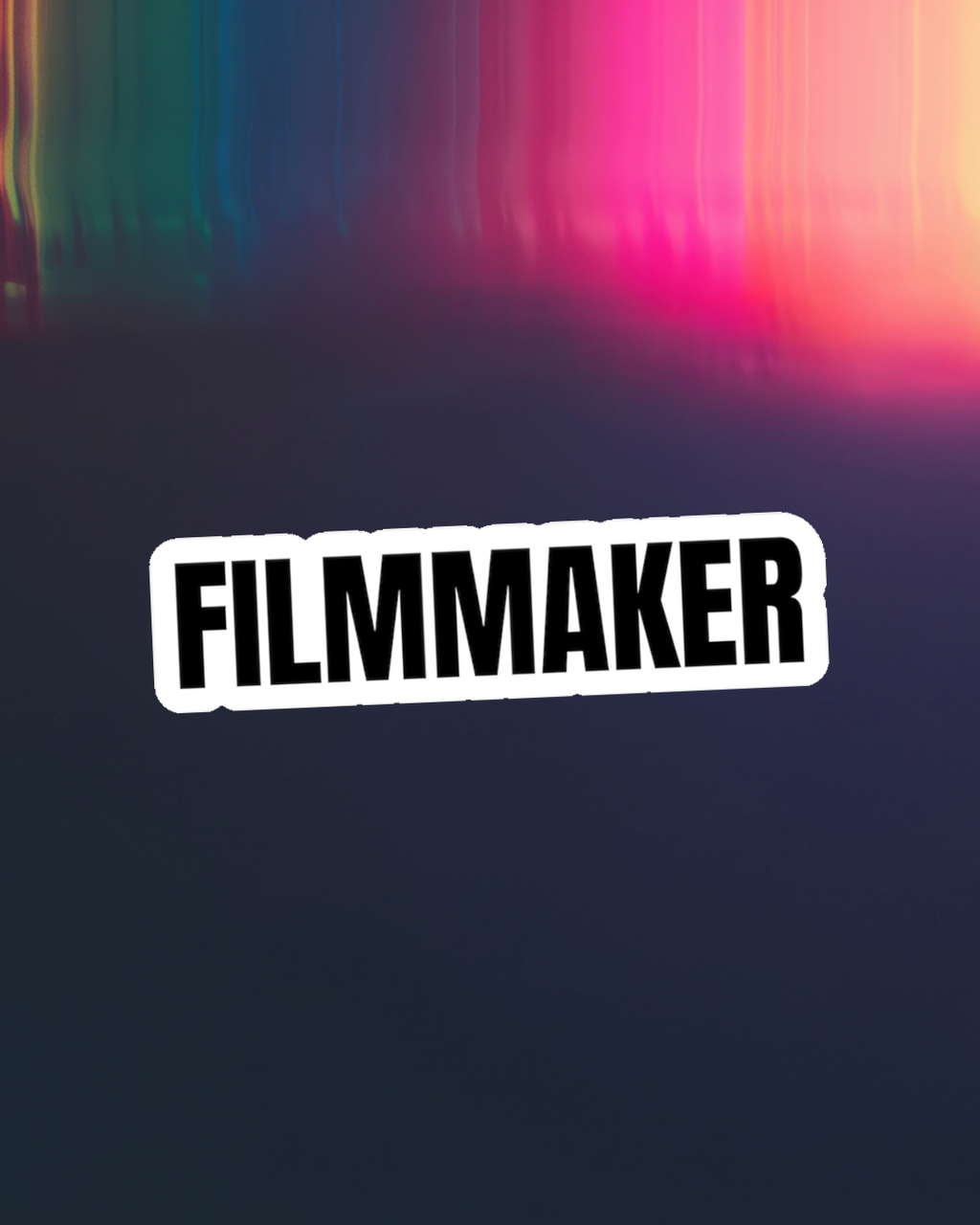 Filmmaker Kiss-Cut Vinyl Sticker — Bold Black Text Decal for Laptops, Cameras & Gear