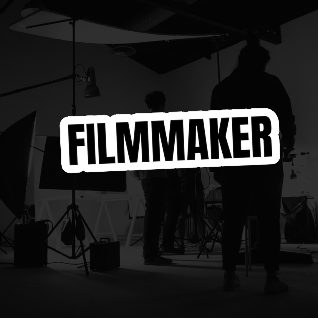 Filmmaker Kiss-Cut Vinyl Sticker — Bold Black Text Decal for Laptops, Cameras & Gear