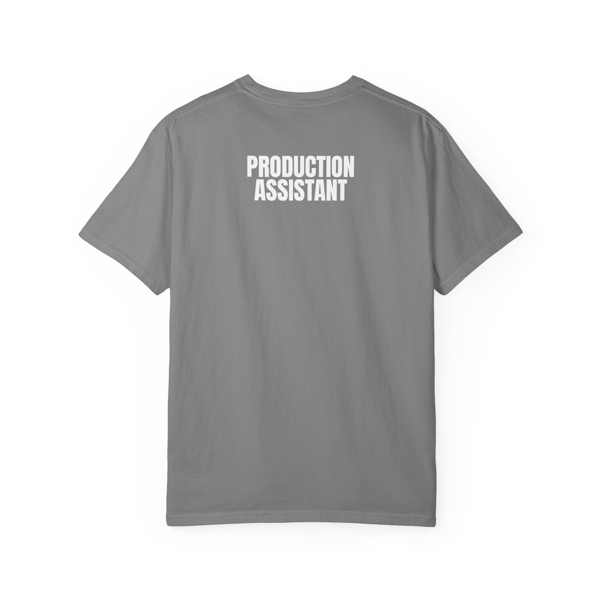 Production Assistant T-Shirt — 'PRODUCTION ASSISTANT' Front Print with Small 'PA' Back