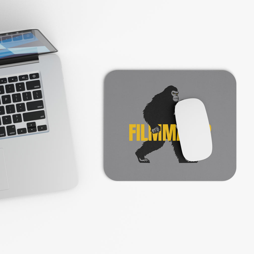 Filmmaker Sasquatch Mouse Pad — Retro Camera Director Desk Mat
