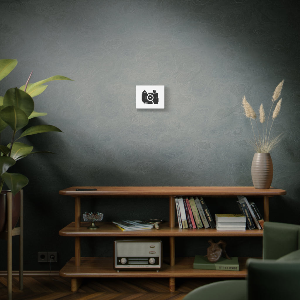 Camera Icon Matte Canvas Print — Minimalist Photography Wall Art