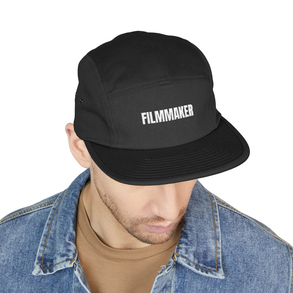 Filmmaker Embroidered 5-Panel Cap — Minimalist Crew Hat for Directors & Creators
