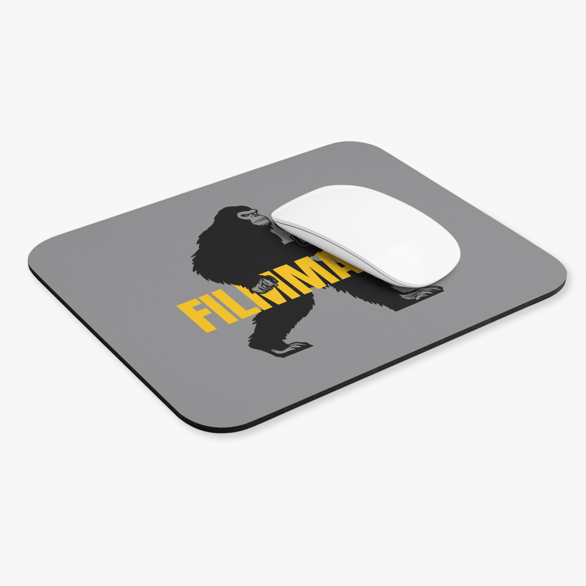 Filmmaker Sasquatch Mouse Pad — Retro Camera Director Desk Mat