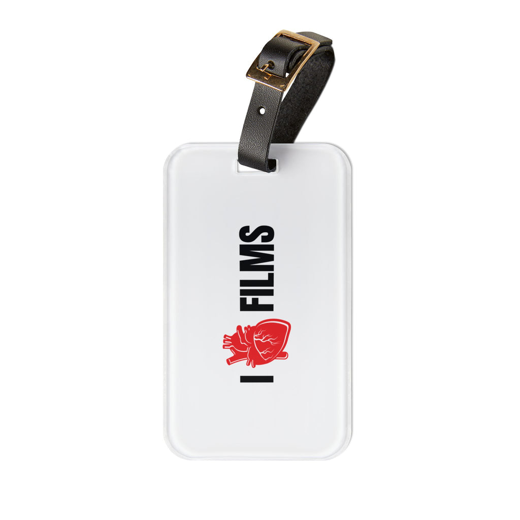 Luggage Tag — “I Heart Films” Movie Lover Travel Tag