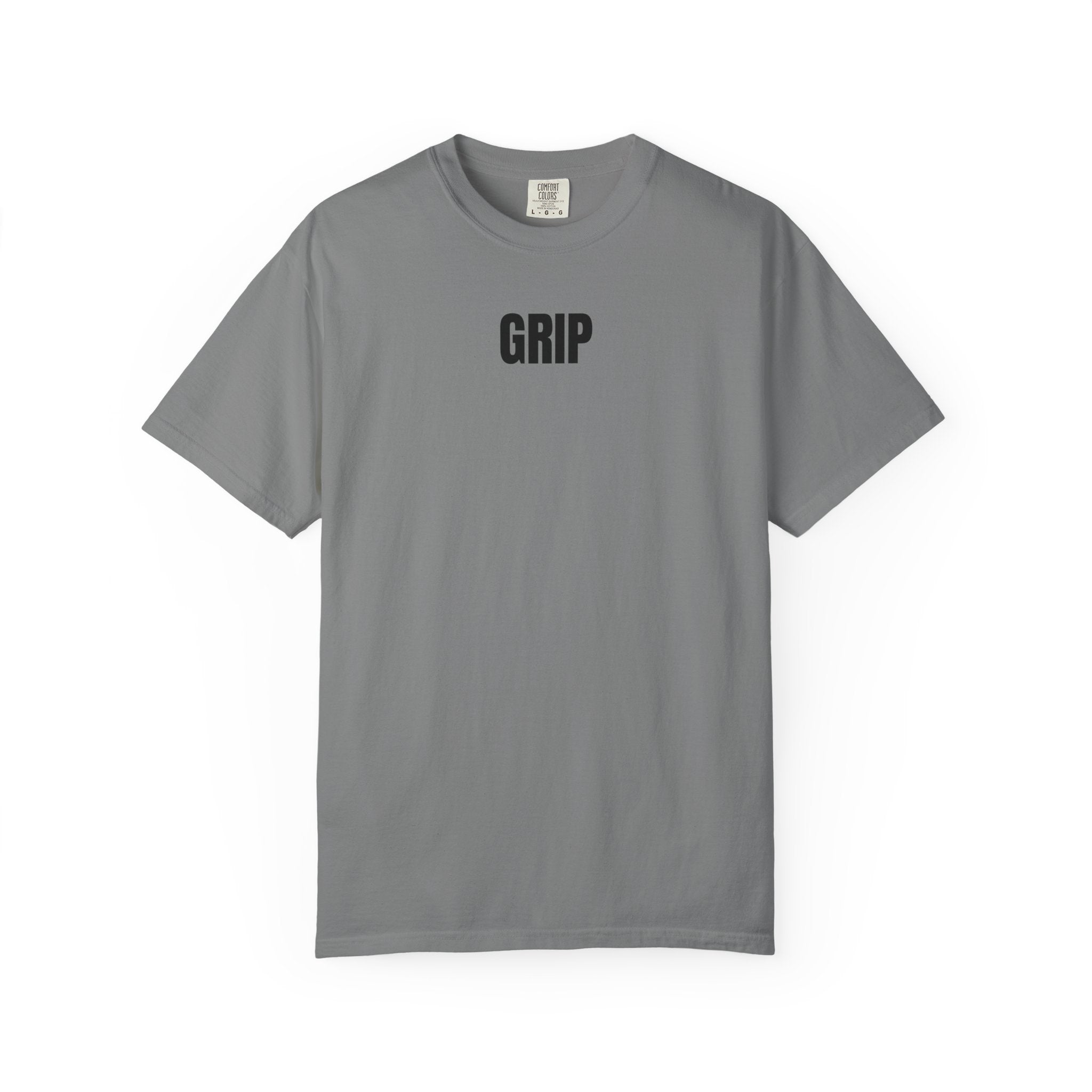 Grip Minimalist T-Shirt — Small Front Logo, Back Microbrand Text