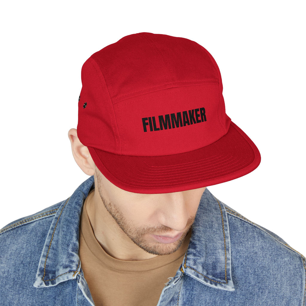 Filmmaker Embroidered 5-Panel Cap — Minimalist Crew Hat for Directors & Creators