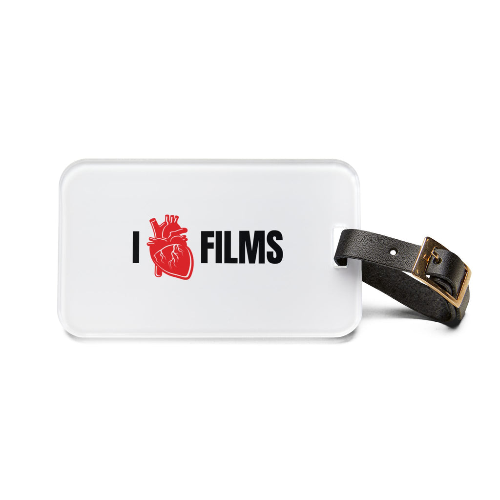 Luggage Tag — “I Heart Films” Movie Lover Travel Tag