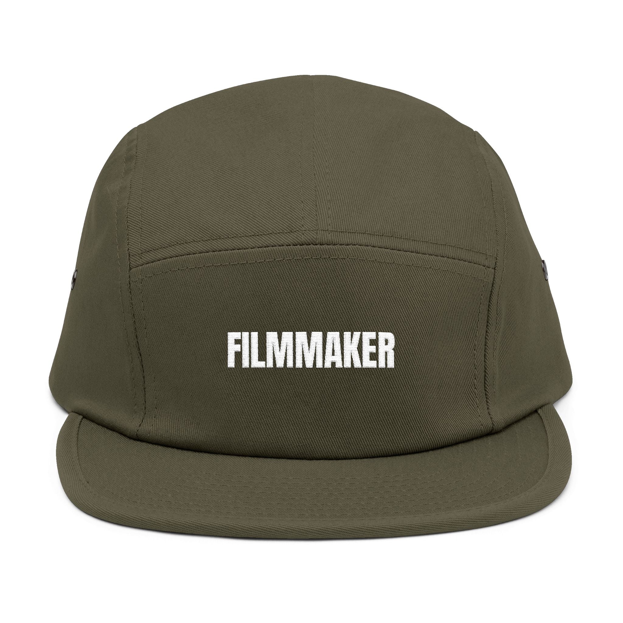 Filmmaker Embroidered 5-Panel Cap — Minimalist Crew Hat for Directors & Creators