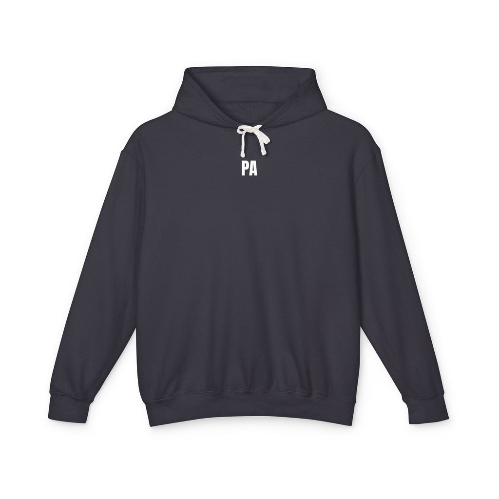 Production Assistant (PA) Lightweight Hooded Sweatshirt — Minimal Crewneck Back Print