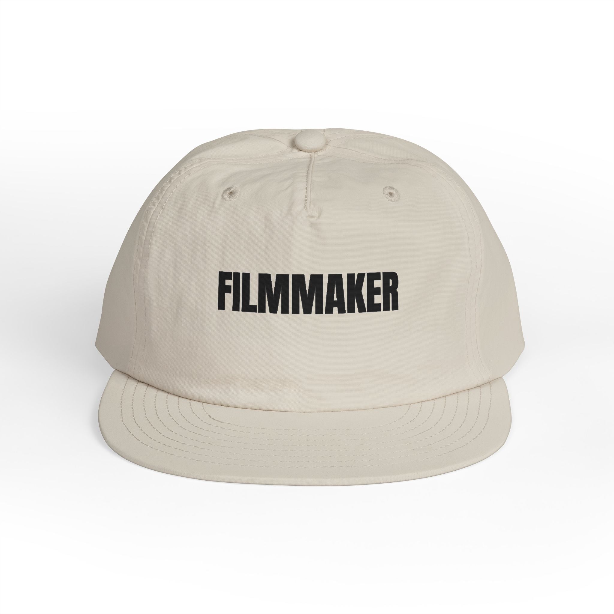 Filmmaker Surf Cap — Minimal White Snapback Hat for Film Creators
