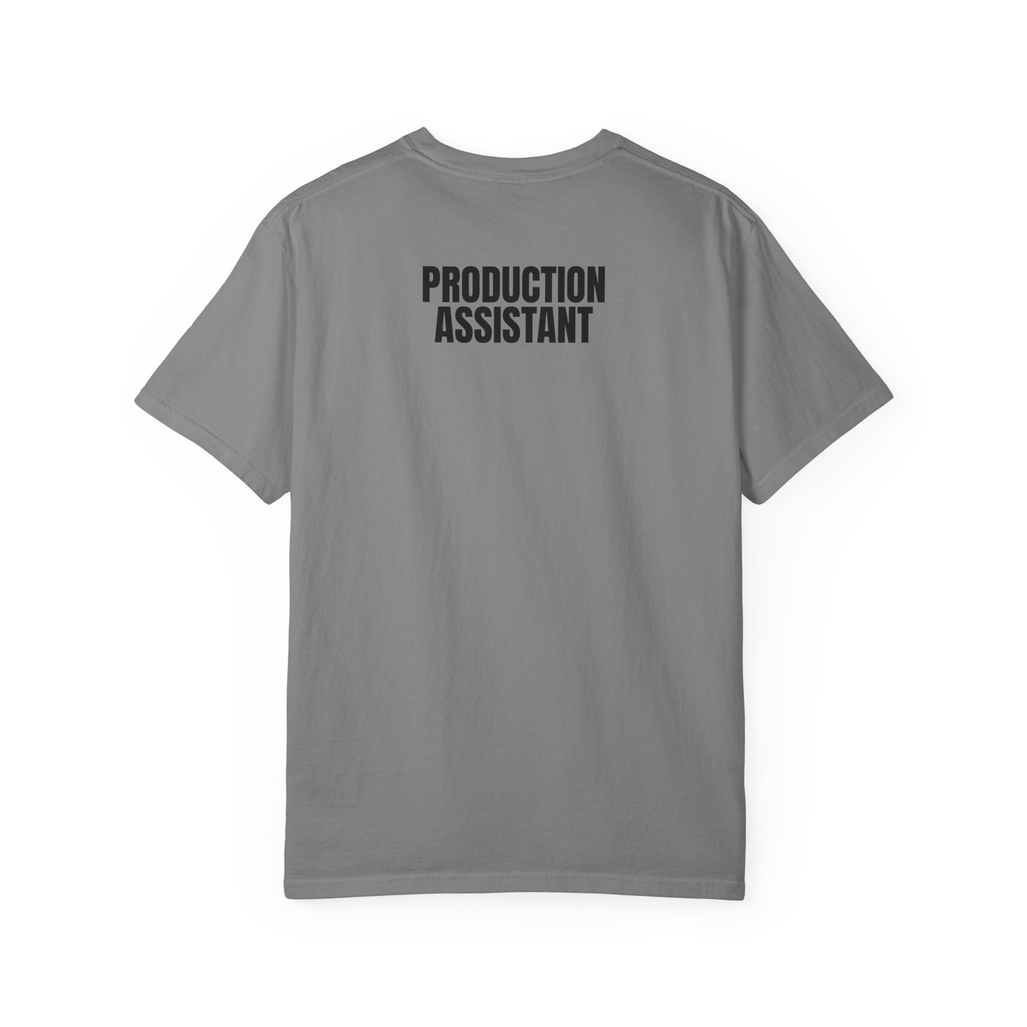 Production Assistant T-Shirt — 'PRODUCTION ASSISTANT' Front Print, Minimal Crew Tee